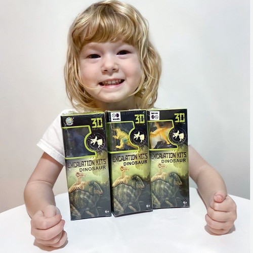 Kit Excavación Con Mini Dinosaurio Y Esqueleto Fósil 1