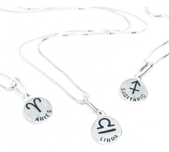 Collar Plata 925 Signo Aries Libra Sagitario Zodiaco Astro 0 Collar Plata 925 Signo Aries Libra Sagitario Zodiaco Astro 0