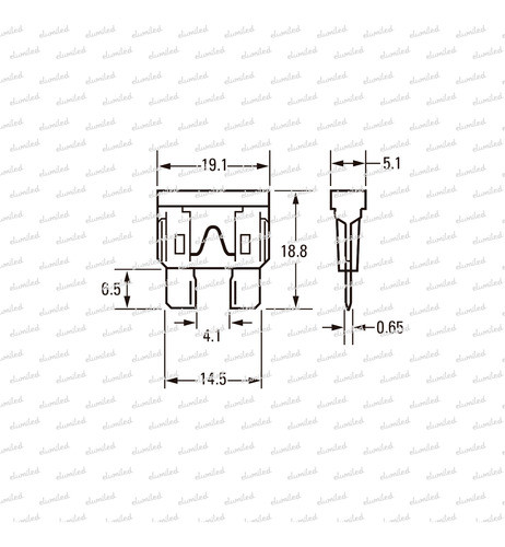 5 Fusibles Ficha Plana Tipo Automotor 4a (rosa) 19mm 1