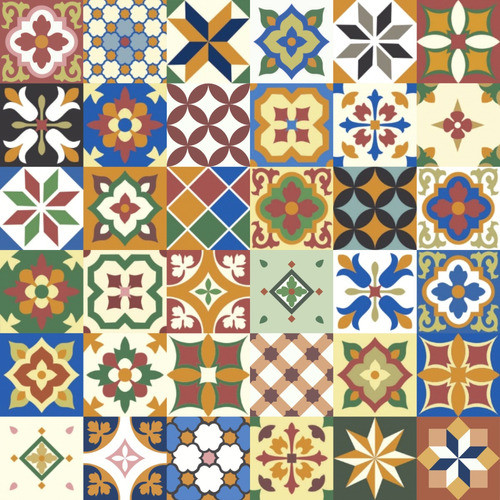 Ladrilhos Hidráulicos Decorados - 25 Pçs 20x20cm - 01 M² 0