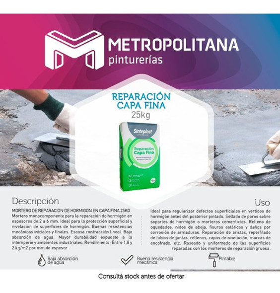 Reparación Capa Fina Mortero Hormigón Sinteplast | 25kg 1