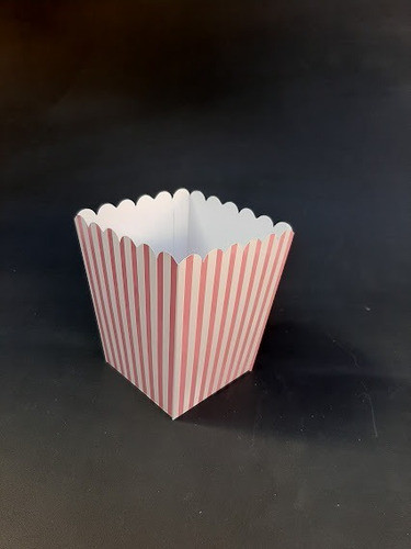 Caja Pochoclo Pochocleras Candy Bar Pack 10 Rosa Y Blanco 1