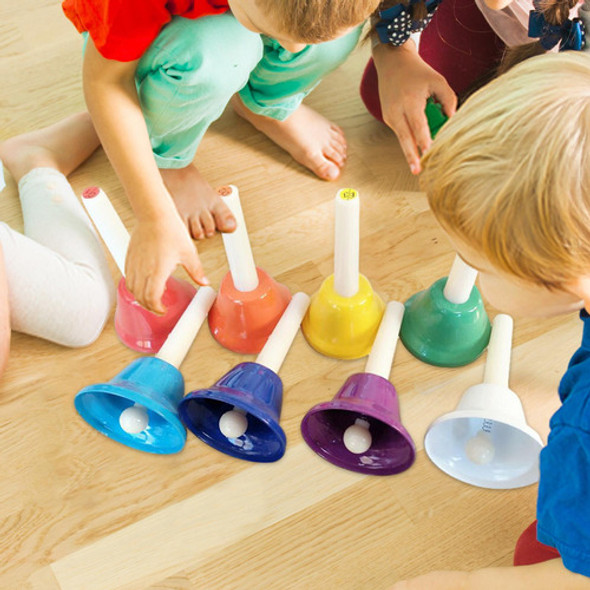 8x Hand Bells Colorful Handbells Instrumento Musical Para 1