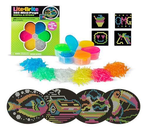 Modelo Lite Brite Hd E Conjunto De Recarga Peg + Armazenamen 0