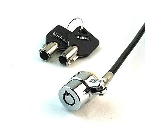 Cable D/seguridad C/candado Ruban P/pc/laptop 6.2ft 2 Llaves 1