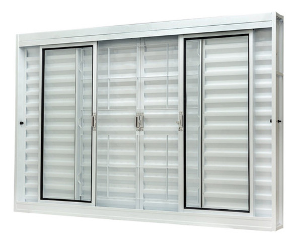 Janela De Aço Veneziana Central 100x120cm 6 Folhas Com Wt 0 Janela De Aço Veneziana Central 100x120cm 6 Folhas Com Wt 0