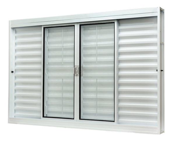 Janela De Aço Veneziana Central 100x120cm 6 Folhas Com Wt 1 Janela De Aço Veneziana Central 100x120cm 6 Folhas Com Wt 1