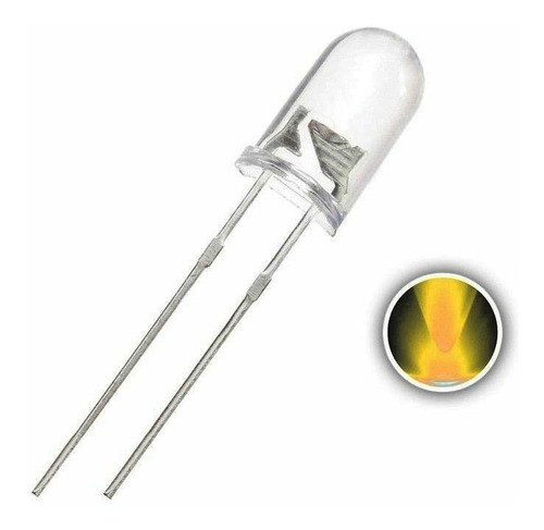 10 Led 5mm Alto Brillo Naranja 0