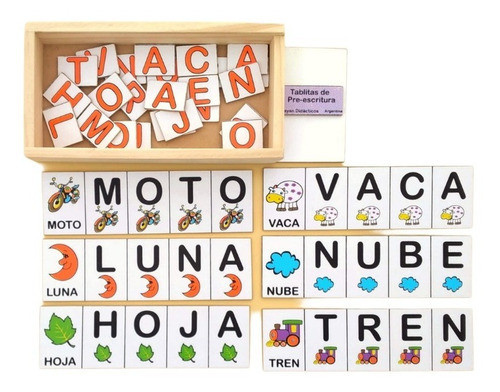 Juego De Preescritura En Madera Asociación Dibujo-letras 1