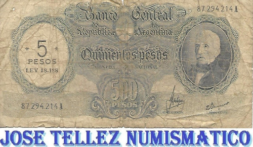 Bottero 2209 $5 Ley 18.188 Resello S/ $500 M/n Usado Palermo 0