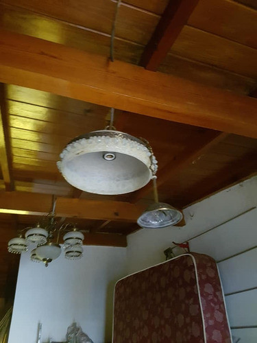Juego De Araña 6 Luces Y Lampara En Bronce  E F T  125.000.- 1