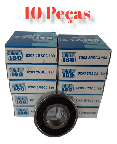 10 Rolamentos 6203 2rs C3 Ctk/hch Alta Rotação 0