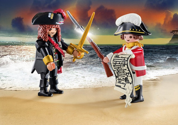 Playmobil 70273 Pirata Y Soldado Dúo De Capa Roja Original 1