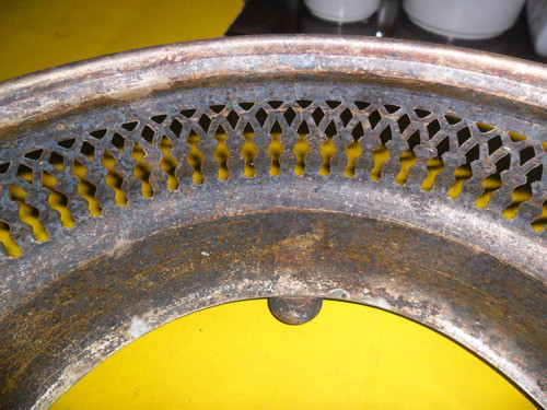 Antigua Base Fuente Tapa Metal Plateado Frasco Envase Asa 1