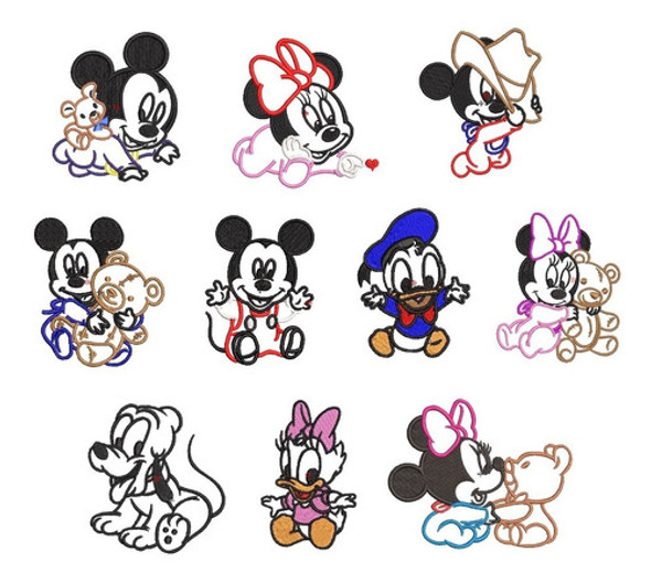 Diseño Matrices Para Maquinas Bordadoras Minnie Mickey Bebe 0