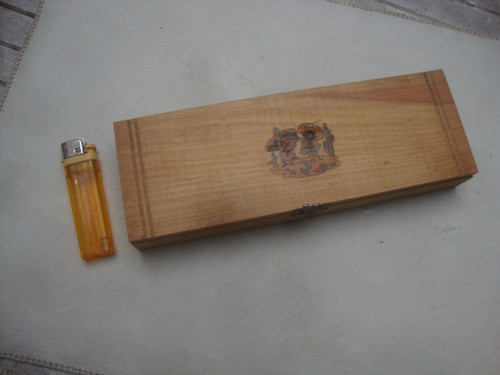 Antigua Caja Cartuchera De Madera 22,7 X 7,7 X 3,1 Alto 0