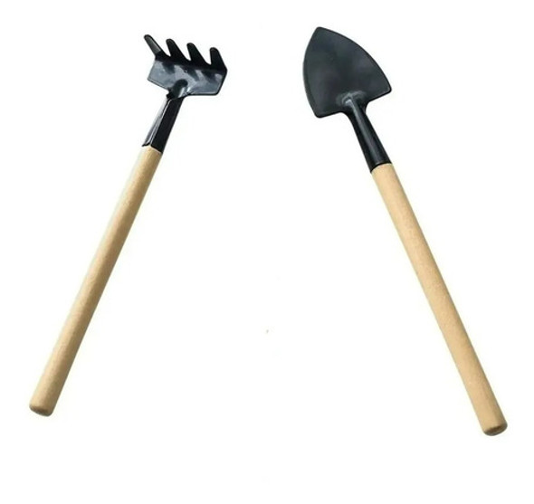 Mini Set De Herramientas X2 Pala Rastrillo Jardineria Madera 0 Mini Set De Herramientas X2 Pala Rastrillo Jardineria Madera 0
