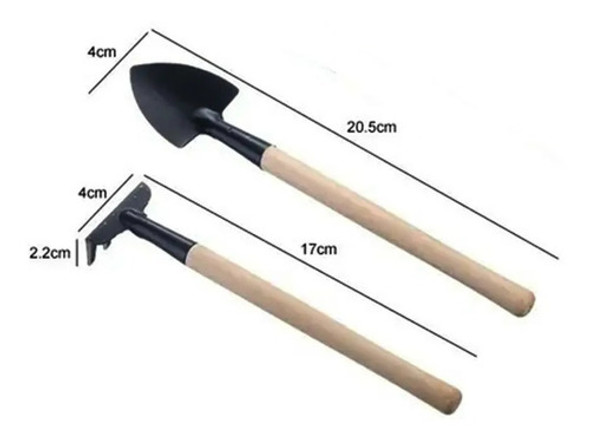 Mini Set De Herramientas X2 Pala Rastrillo Jardineria Madera 1 Mini Set De Herramientas X2 Pala Rastrillo Jardineria Madera 1