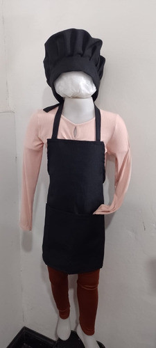 Delantal Infantil Para Chicos, Gorro Tipo Hongo + Bolsita 1