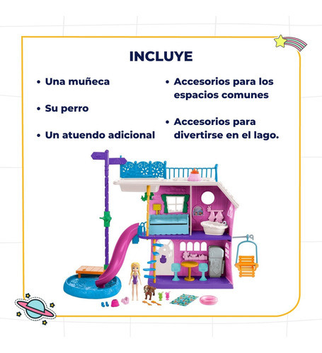 Muñeca Polly Pocket Casa Del Lago De Polly Ghy65 1