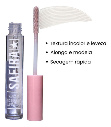 Máscara Incolor Gel Para Sobrancelha 4ml Safira Cosméticos 1