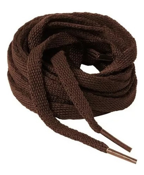 2 Pares Cadarço Marrom Poliéster Achatado Tênis 120cm 0