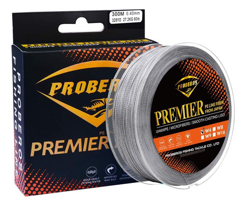 Línea De Pesca Trenzada Proberos 4 Hilos 300m 6lb -100lb 0
