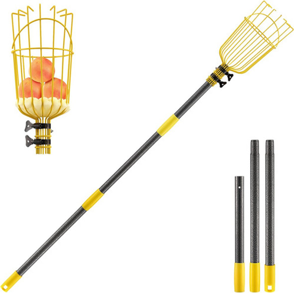 Palo De Frutas Ajustable Con Cesta Telescópica 0