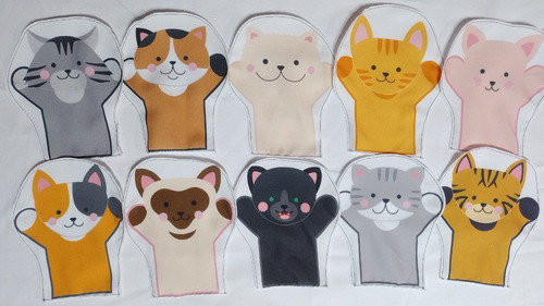 Titeres Manopla Gatos Gatitos Jardin De Infantes Animales 0
