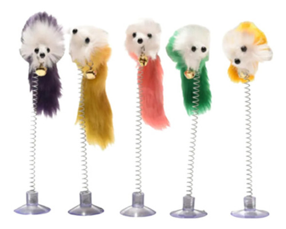 Juguete Varita Para Gato Con Resorte Y Pluma Con Cascabel X2 0