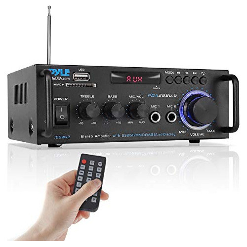 Pyle Wireless Bluetooth Stereo Power Amplifier - 200w Dual C 0