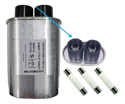 Kit Capacitor Microondas 0,95uf + 3 Fusivel 20 Amp 1