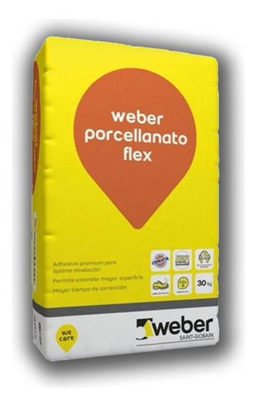 Weber Flex Pegamento Porcelanato 25kg Piso S/piso Losa Radia 0