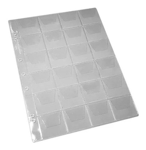 50 Folhas Plastico Moedas Coin Holder Tazos Palheta C/ Aba 0