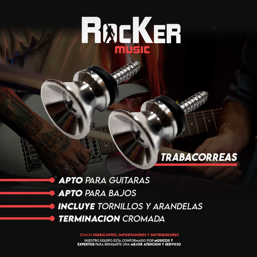 Pins Trabacorreas Para Guitarra Bajo Ukelele + Tornillos Ara 1