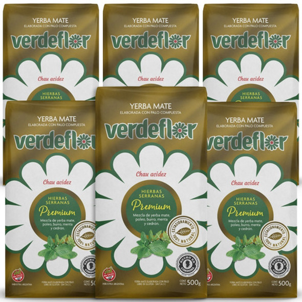 Yerba Mate Verdeflor Hierbas Serranas Premium Pack X6 - 500g 0