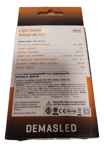 Sensor De Luz Fotocélula Demasled 220-240v - Soul Energy 1