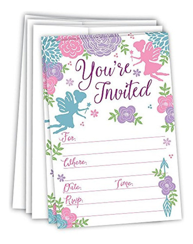 Invitaciones De Cumpleaños O Baby Shower De Hadas (20 Unidad 0