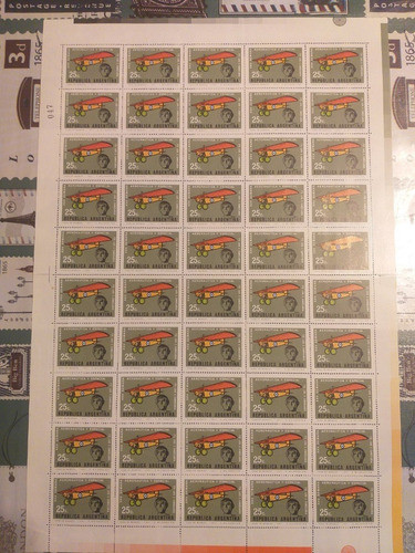 P16 Argentina Plancha Año 1971 X50 Sellos Gj#1581 Mint 1