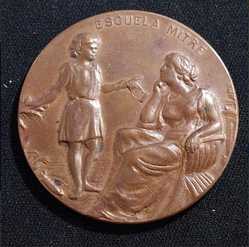 Medalla Escuela Mitre Cobre 40 Mm Año 1907 - 350 0