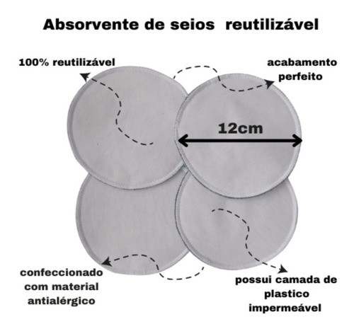 Absorvente Para Seios Reutilizáveis (kit 10 Pares) 0