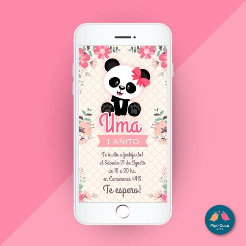 Invitación Virtual Digital Imagen - Osita Panda 0