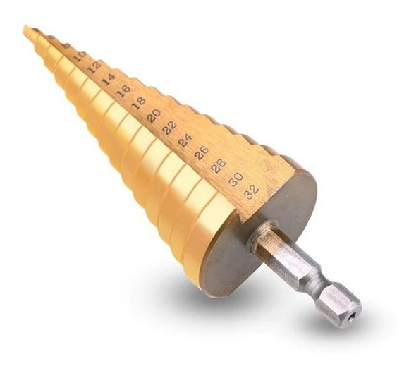 Mecha Broca Conica Escalonada Acero Rápido 4-32mm Muymode® 0 Mecha Broca Conica Escalonada Acero Rápido 4-32mm Muymode® 0