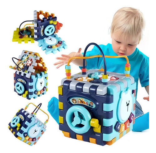 Cubo De Actividades Didactico Montessori Con Sonido Y Luces 0
