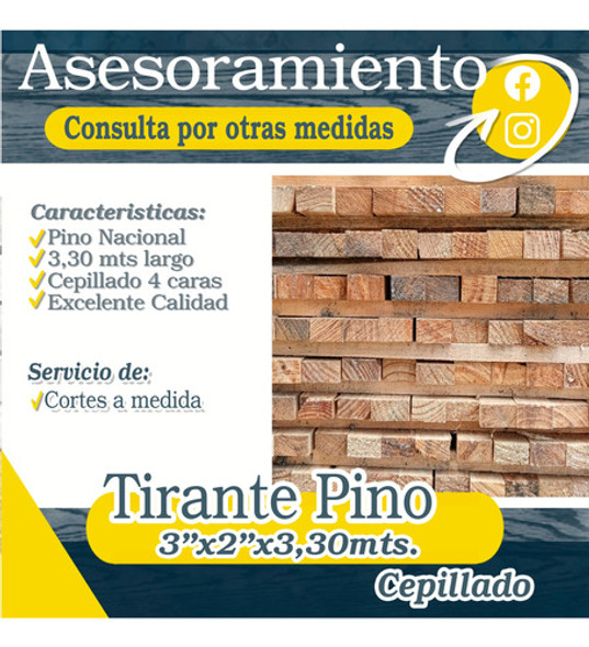 Tirante 3x2x3,30 Pino Cepillado 1