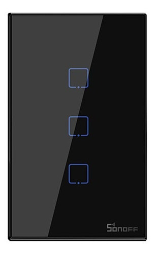 Interruptor De Pared Táctil Wifi + Rf 3 Boton - Negro T3us2c 0