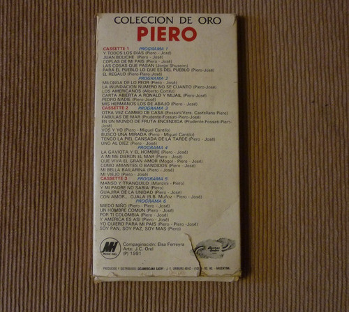Piero Colección De Oro X 3 Cassettes Originales 1