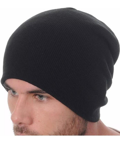 Touca Gorro Frio Inverno Lã Preta Adulto Unissex Confort 0