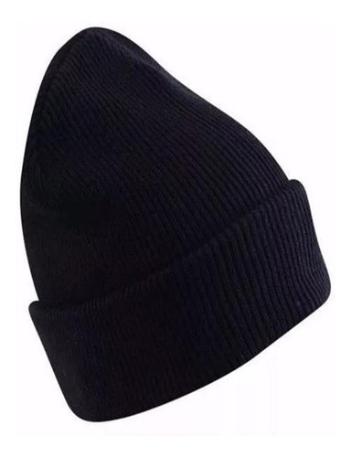 Touca Gorro Frio Inverno Lã Preta Adulto Unissex Confort 1