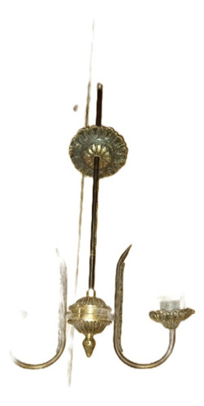 Antigua Araña De Bronce De 2 Luces 0